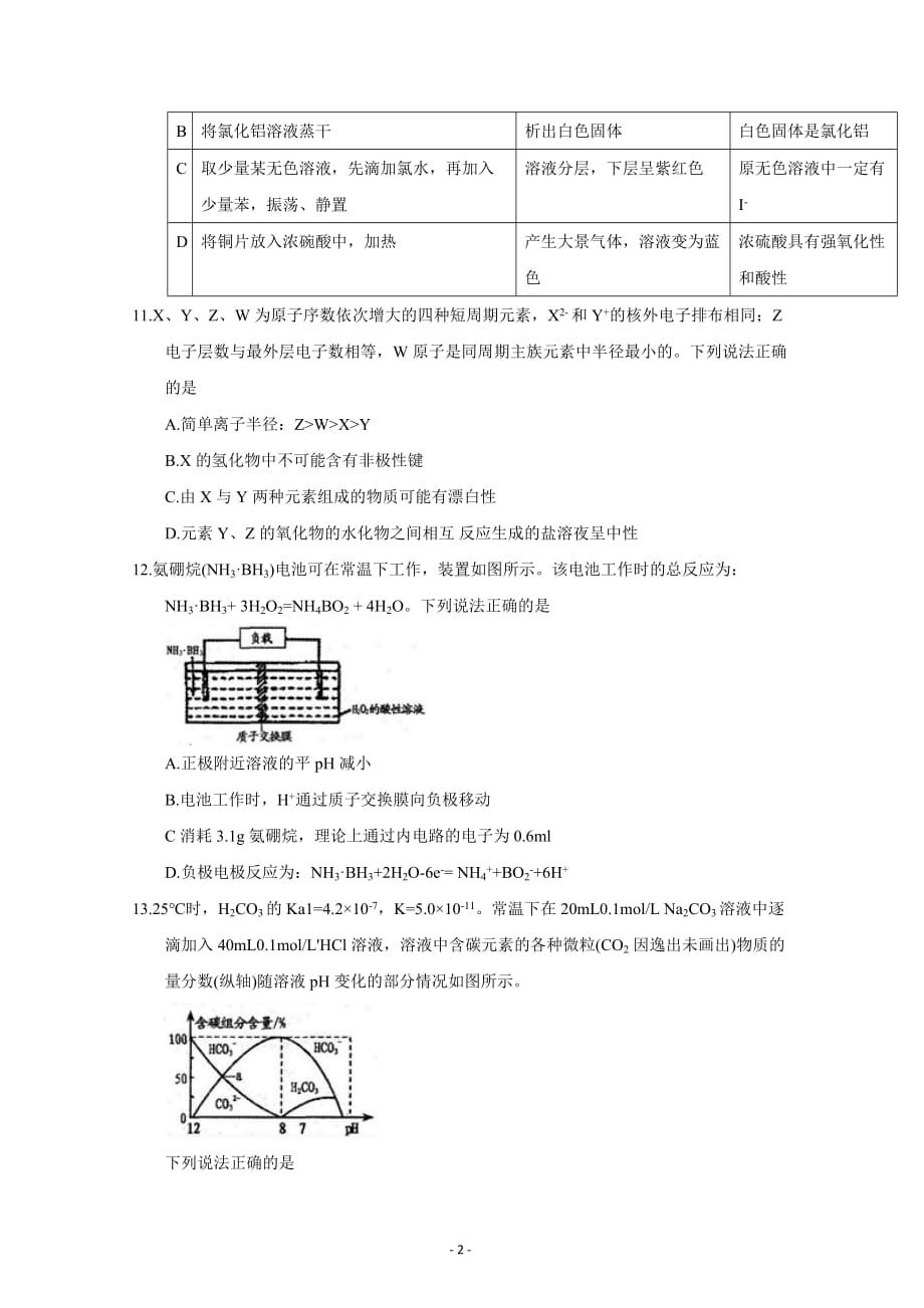 南昌市2018届高三第一次模拟考试理综化学试题+Word版含答案_第2页