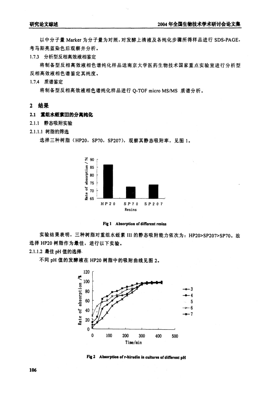 重组水蛭素ⅲ的分离纯化和鉴定_第3页