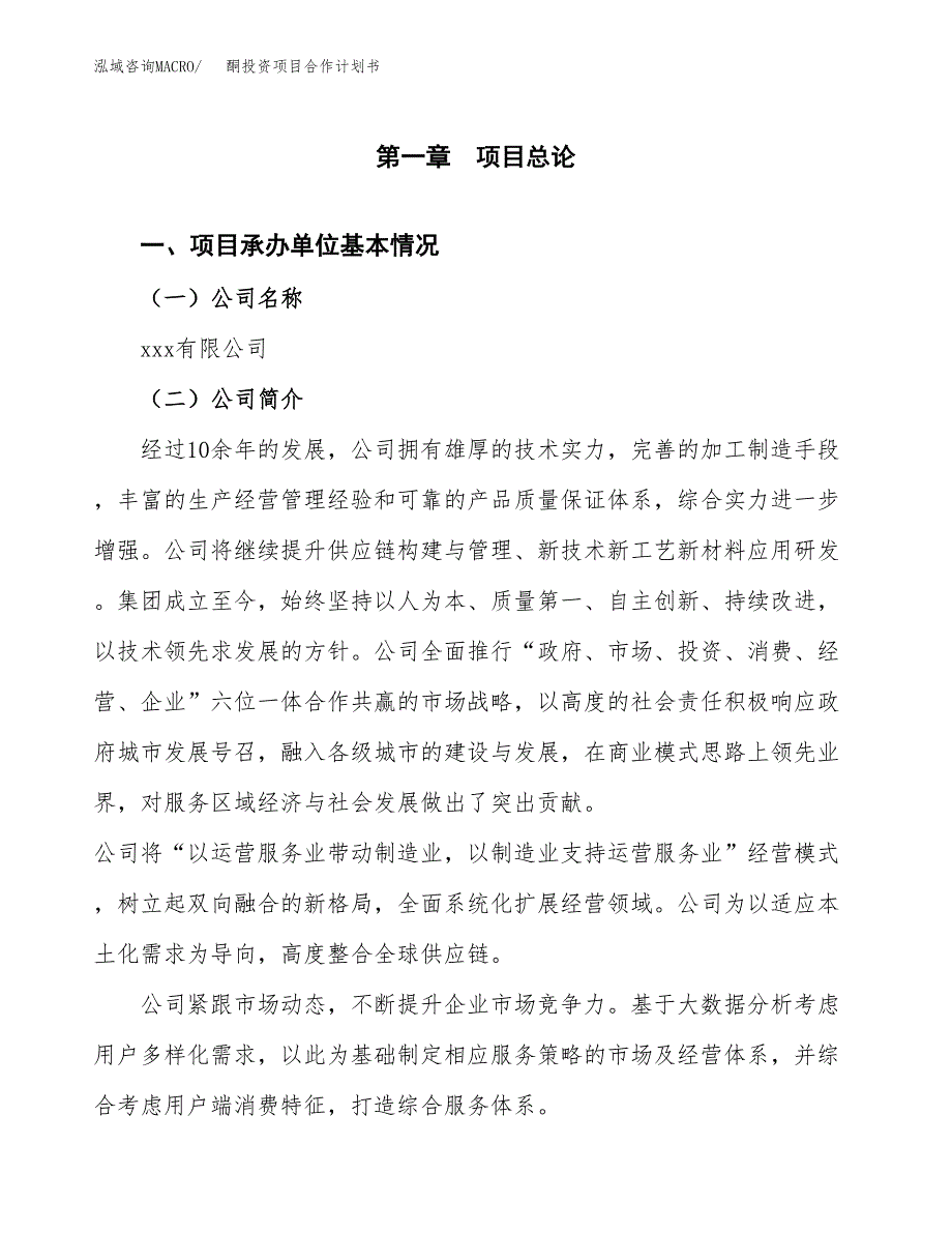 酮投资项目合作计划书.docx_第3页