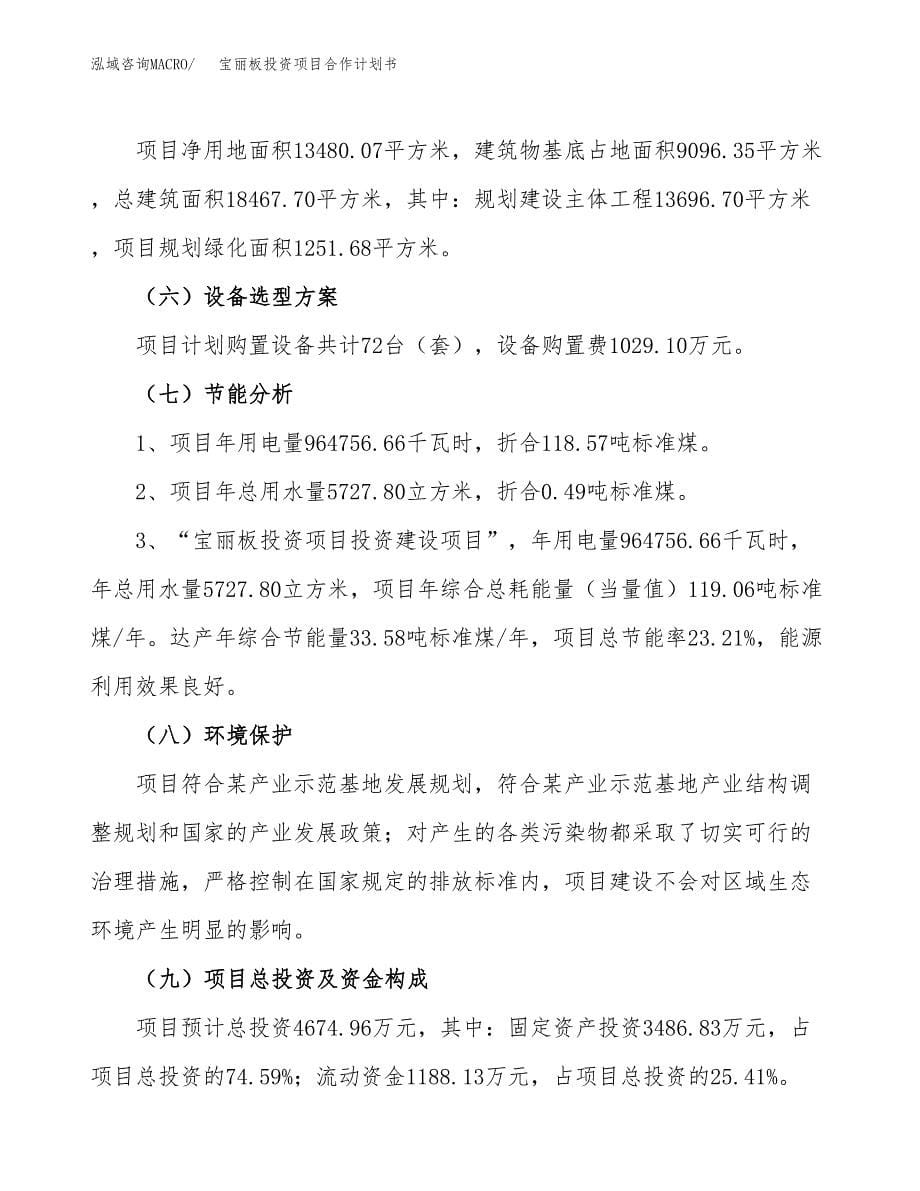 宝丽板投资项目合作计划书.docx_第5页