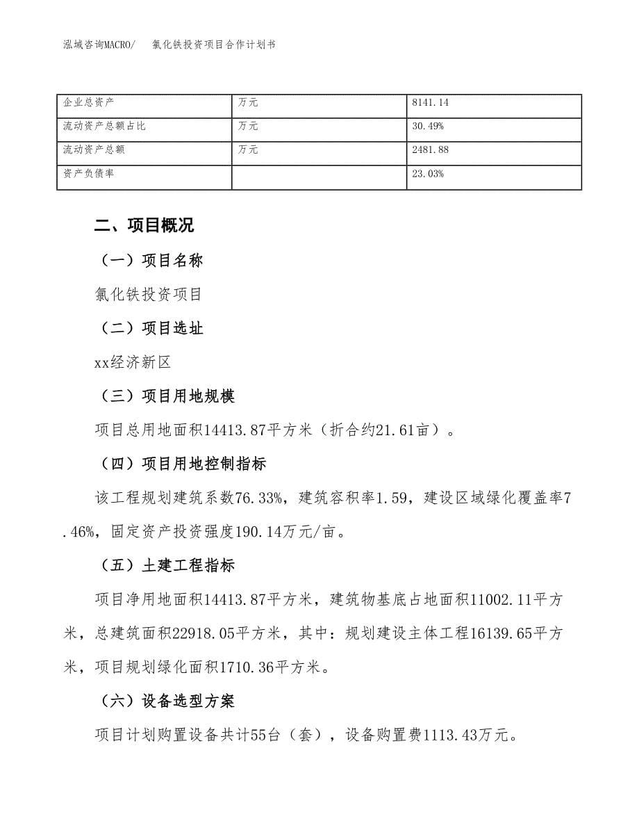 氯化铁投资项目合作计划书.docx_第5页