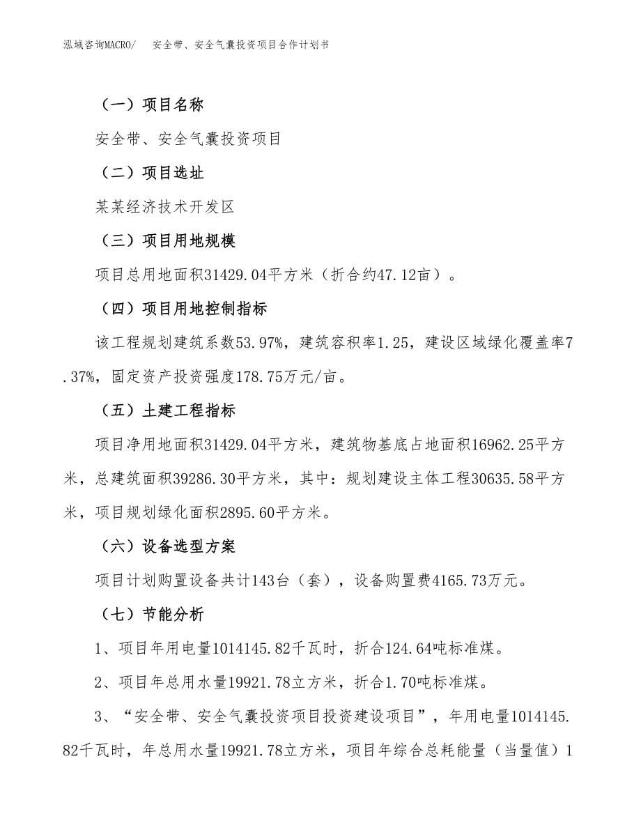 安全带、安全气囊投资项目合作计划书.docx_第5页