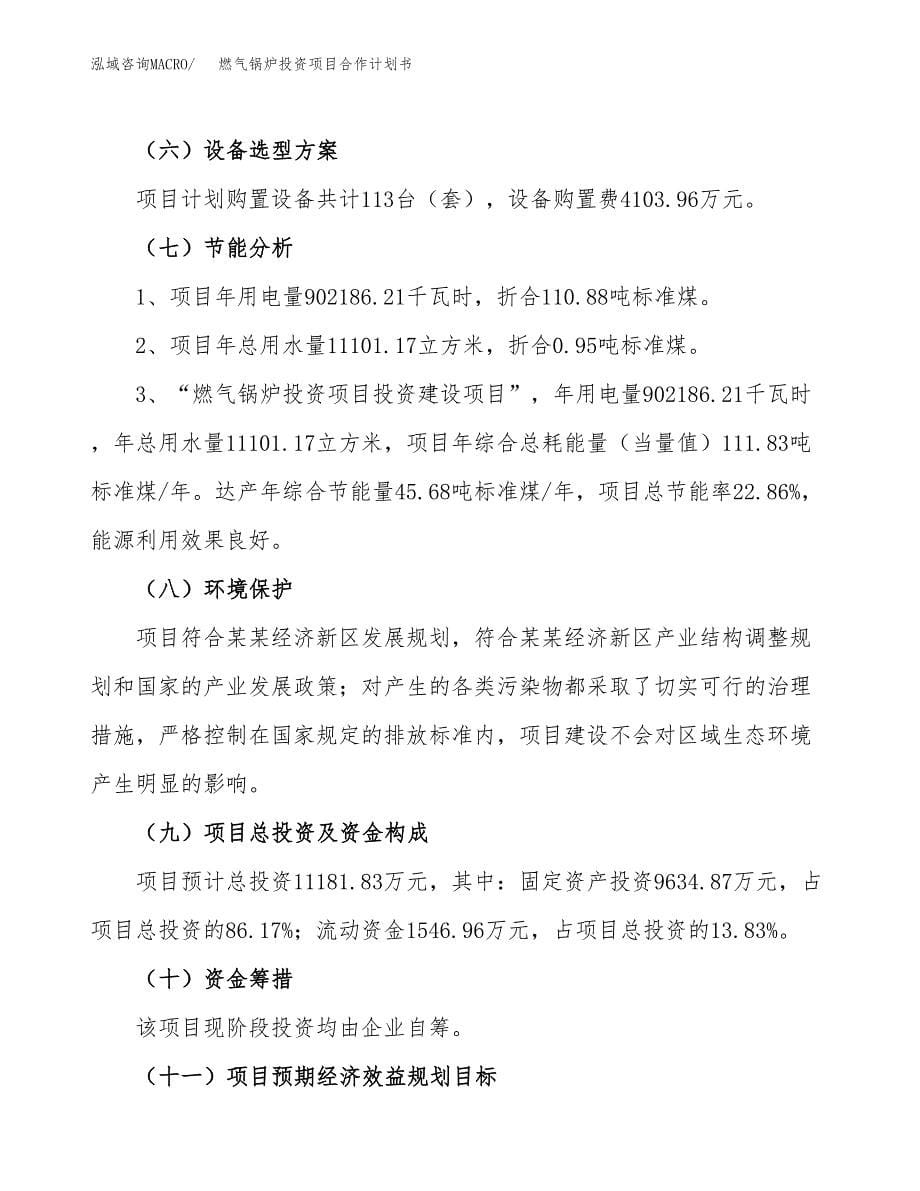 燃气锅炉投资项目合作计划书.docx_第5页