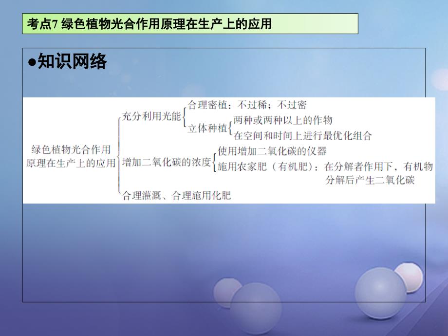 广东省2017届中考生物 第三章 考点7 绿色植物光合作用原理在生产上的应用复习_第2页