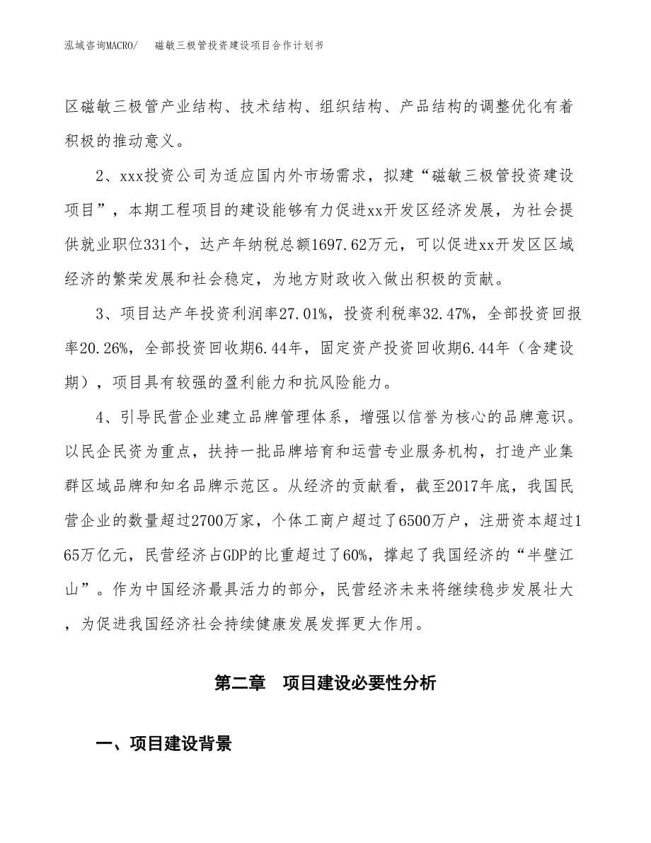 磁敏三极管投资建设项目合作计划书（样本）_第5页