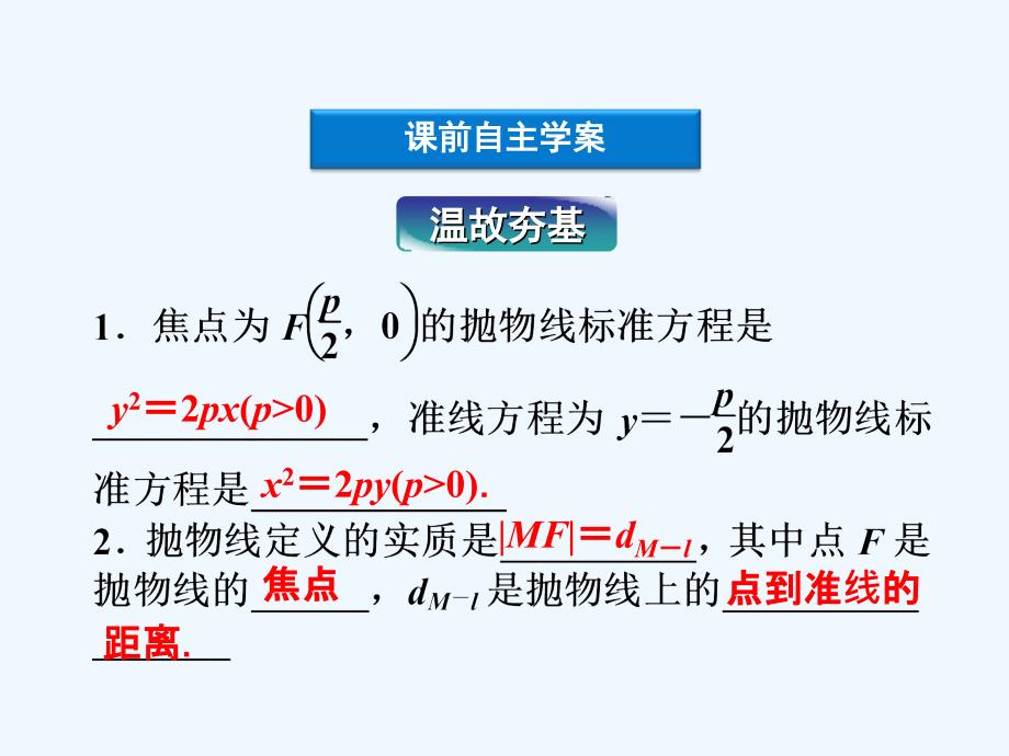 高中数学 第二章 圆锥曲线与方程 2.3.2 抛物线的简单几何性质 湘教版选修2-1_第4页