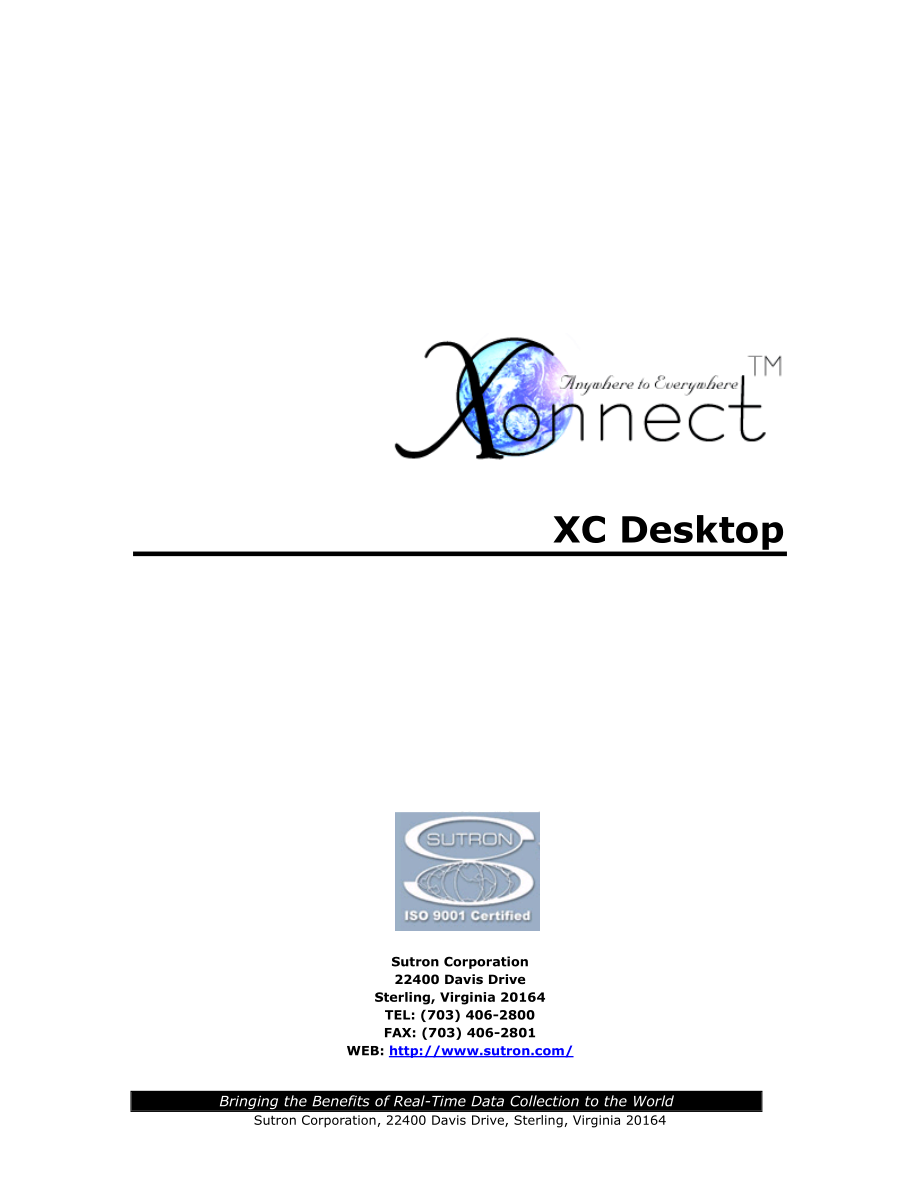 using xc desktop - sutron corporation_第1页