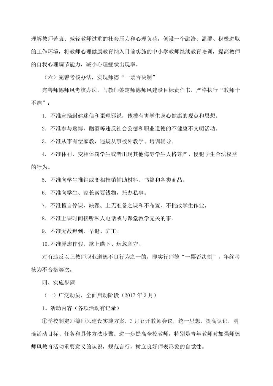 XX中心小学师德师风建设实施方案_第3页