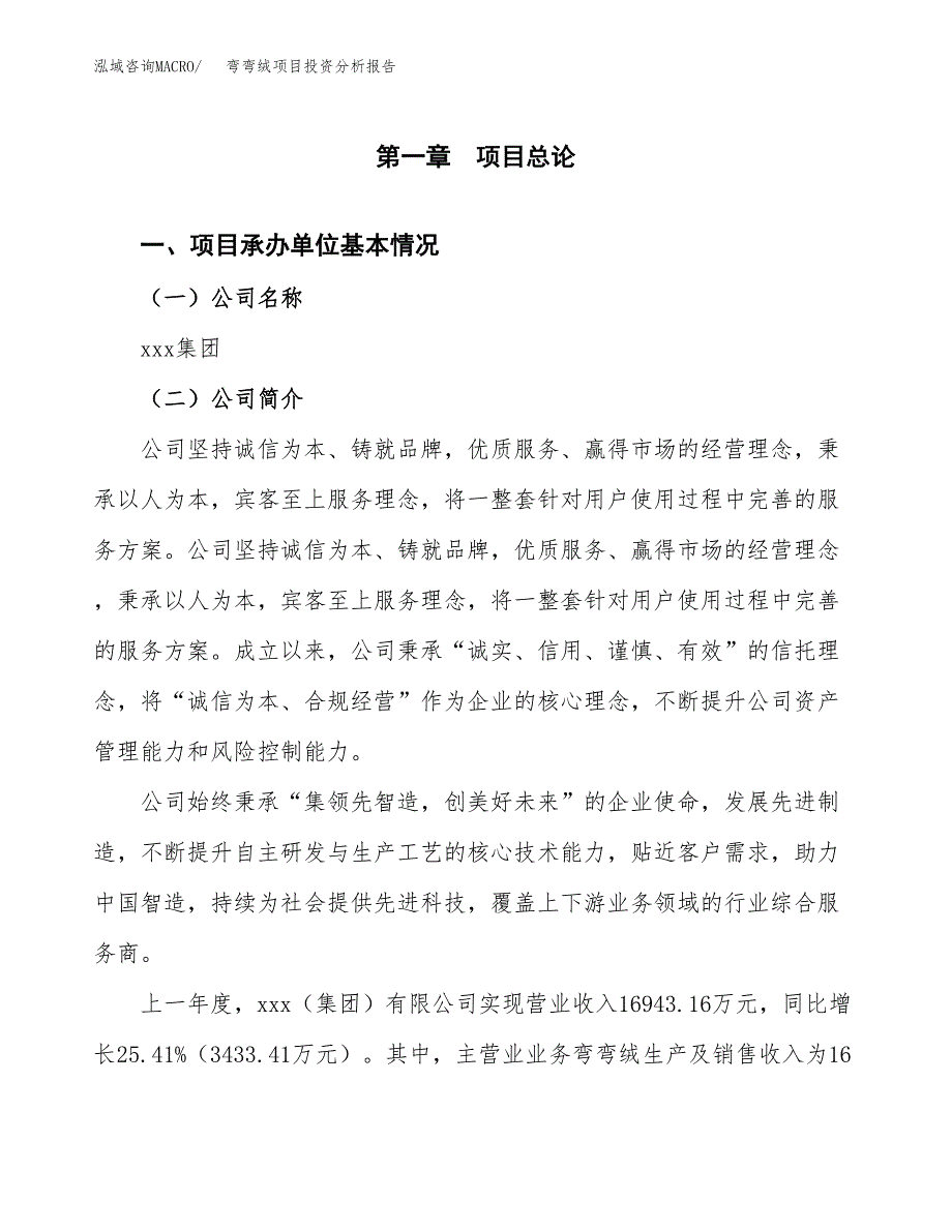 弯弯绒项目投资分析报告（总投资10000万元）（48亩）_第2页