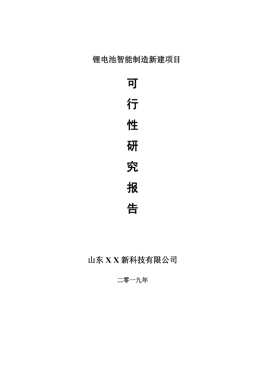 锂电池智能制造新建项目可行性研究报告-可修改备案申请(1)_第1页