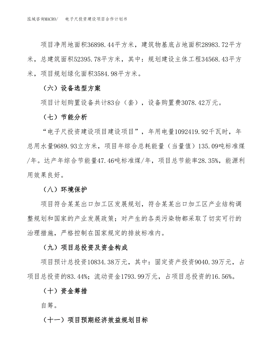 电子尺投资建设项目合作计划书（样本）_第4页