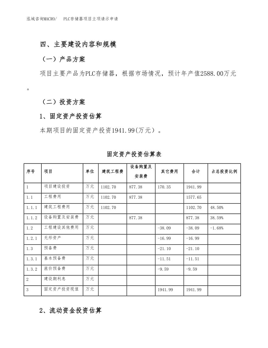 PLC存储器项目立项请示申请_第4页