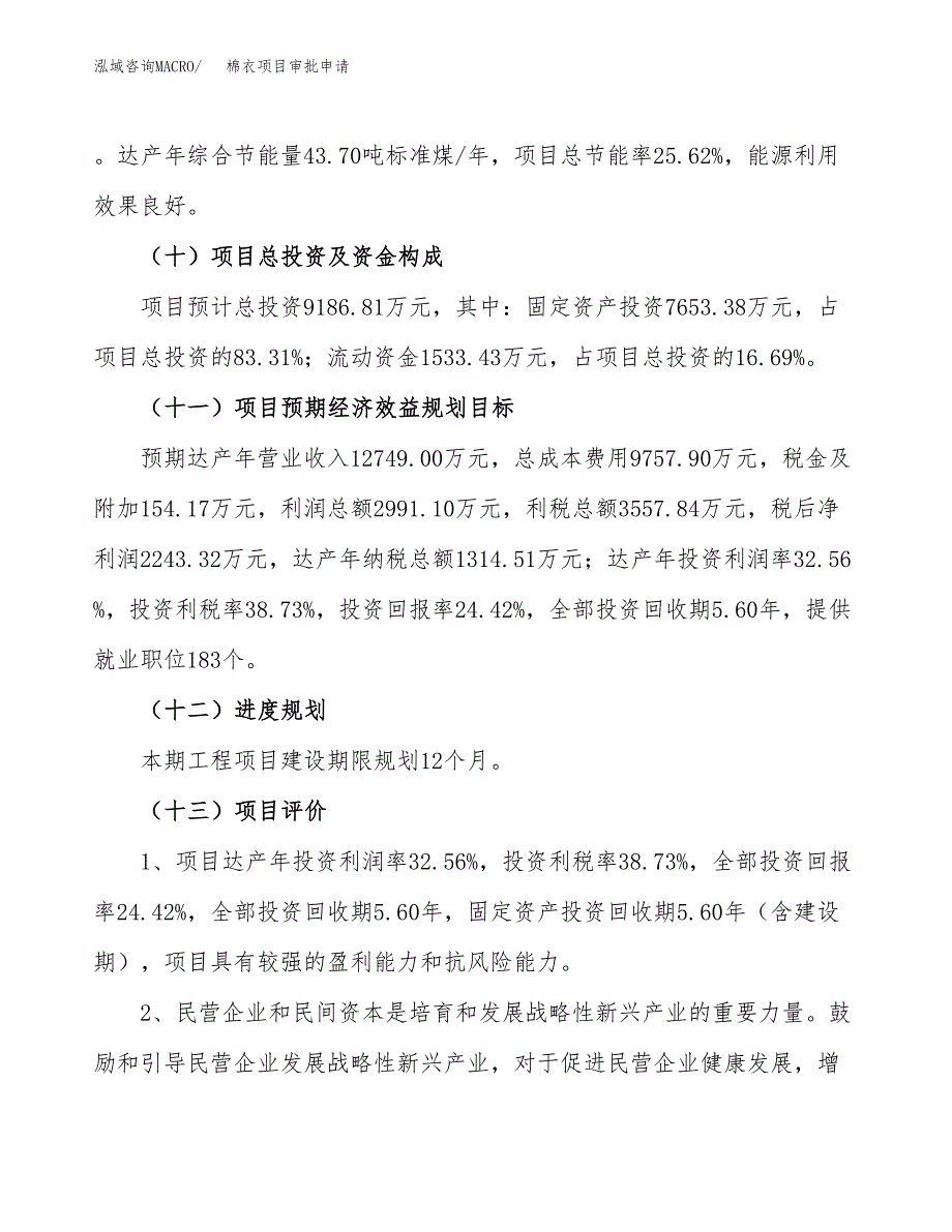 棉衣项目审批申请（总投资9000万元）.docx_第4页