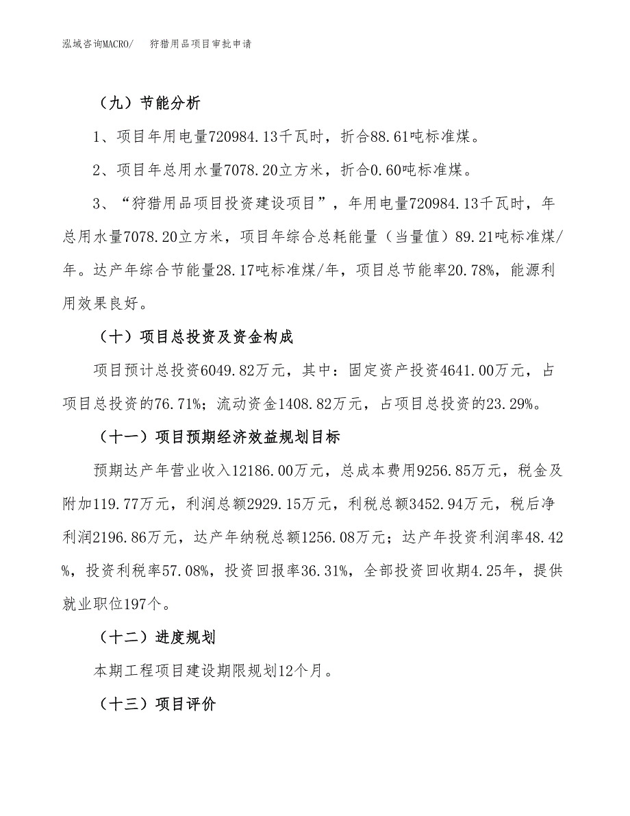 狩猎用品项目审批申请（总投资6000万元）.docx_第4页