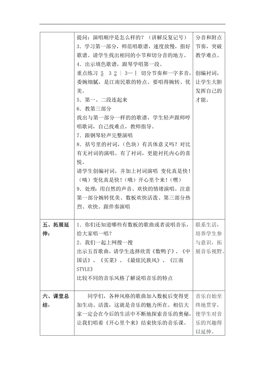 三年级下册音乐教案第七单元开心里个来苏少版_第3页