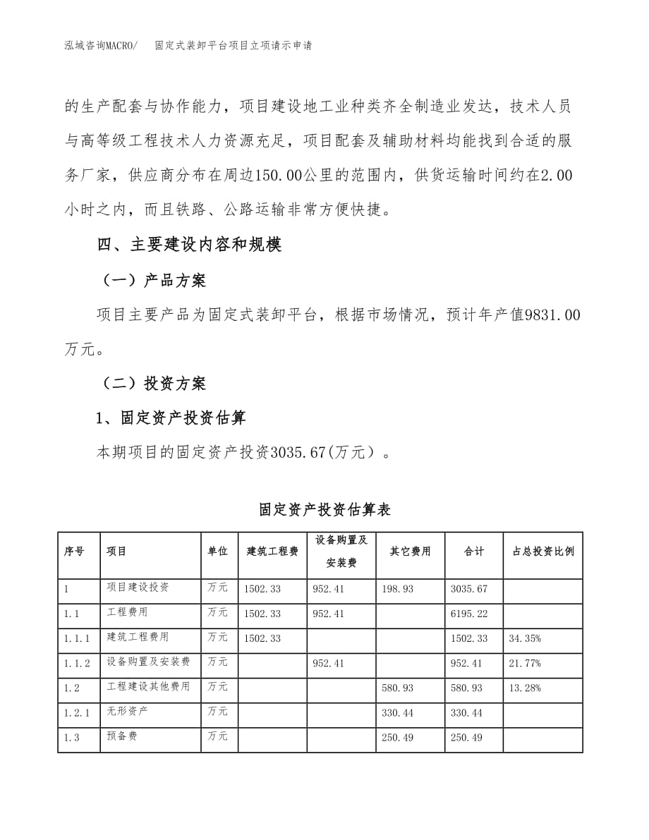 固定式装卸平台项目立项请示申请_第4页