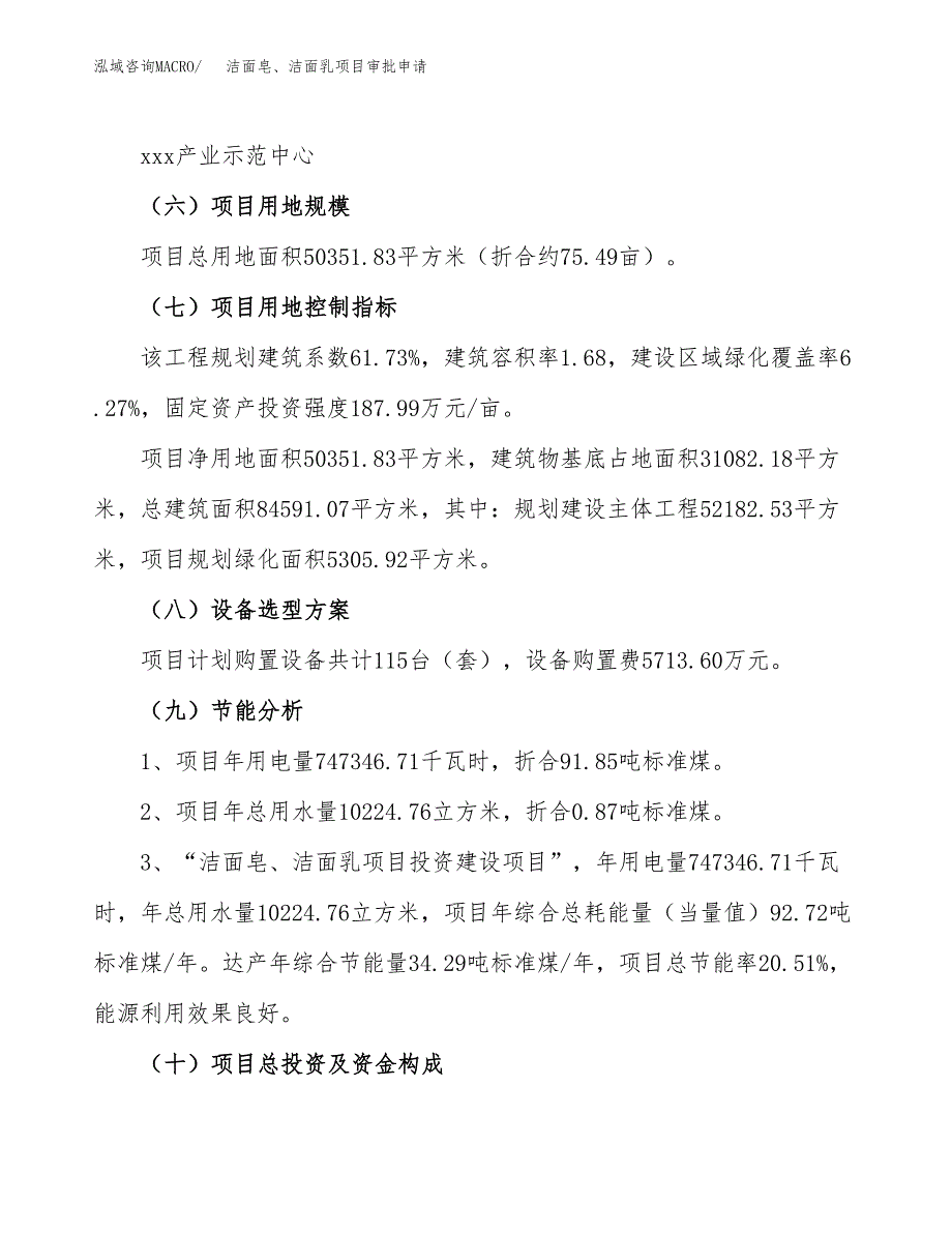 洁面皂、洁面乳项目审批申请（总投资17000万元）.docx_第4页