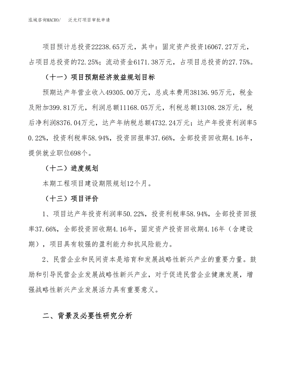 泛光灯项目审批申请（总投资22000万元）.docx_第4页