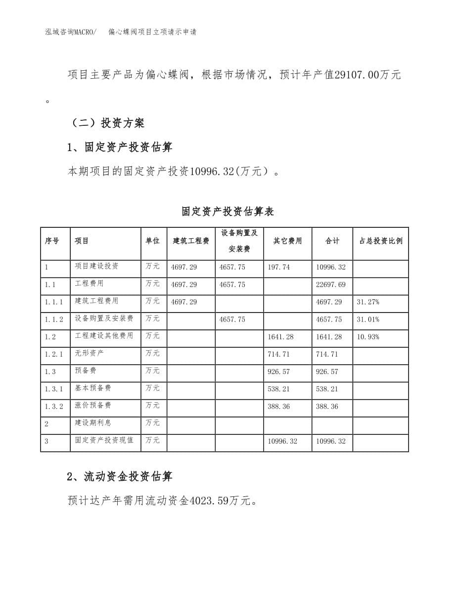 偏心蝶阀项目立项请示申请_第5页