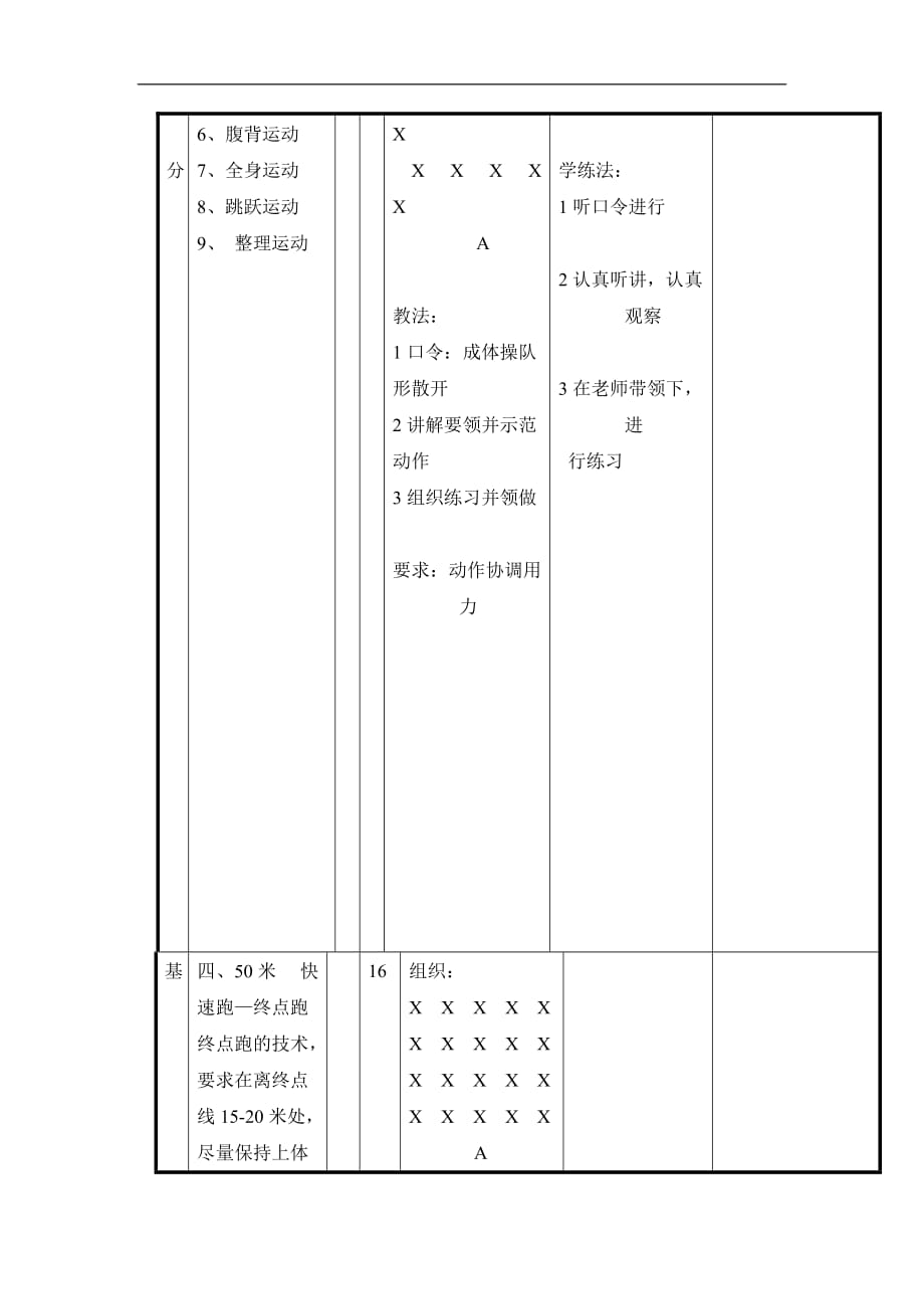 三年级上体育教案50米快速跑终点跑通用版_第2页