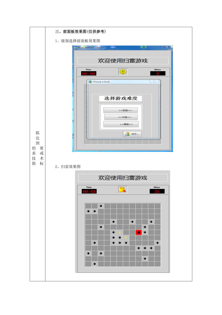 基于labview虚拟仪器平台的扫雷软件开发毕业论文附录图用a3纸;_第4页