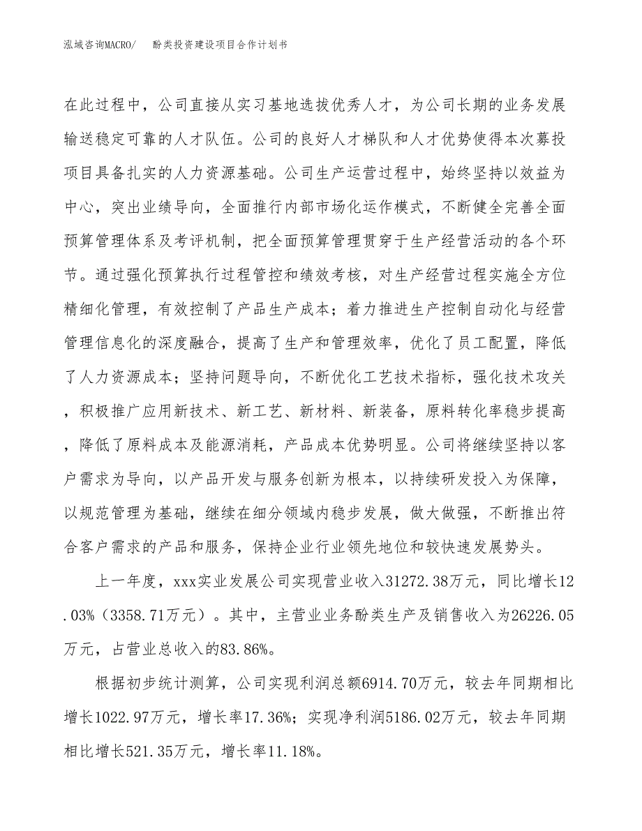 酚类投资建设项目合作计划书（样本）_第2页