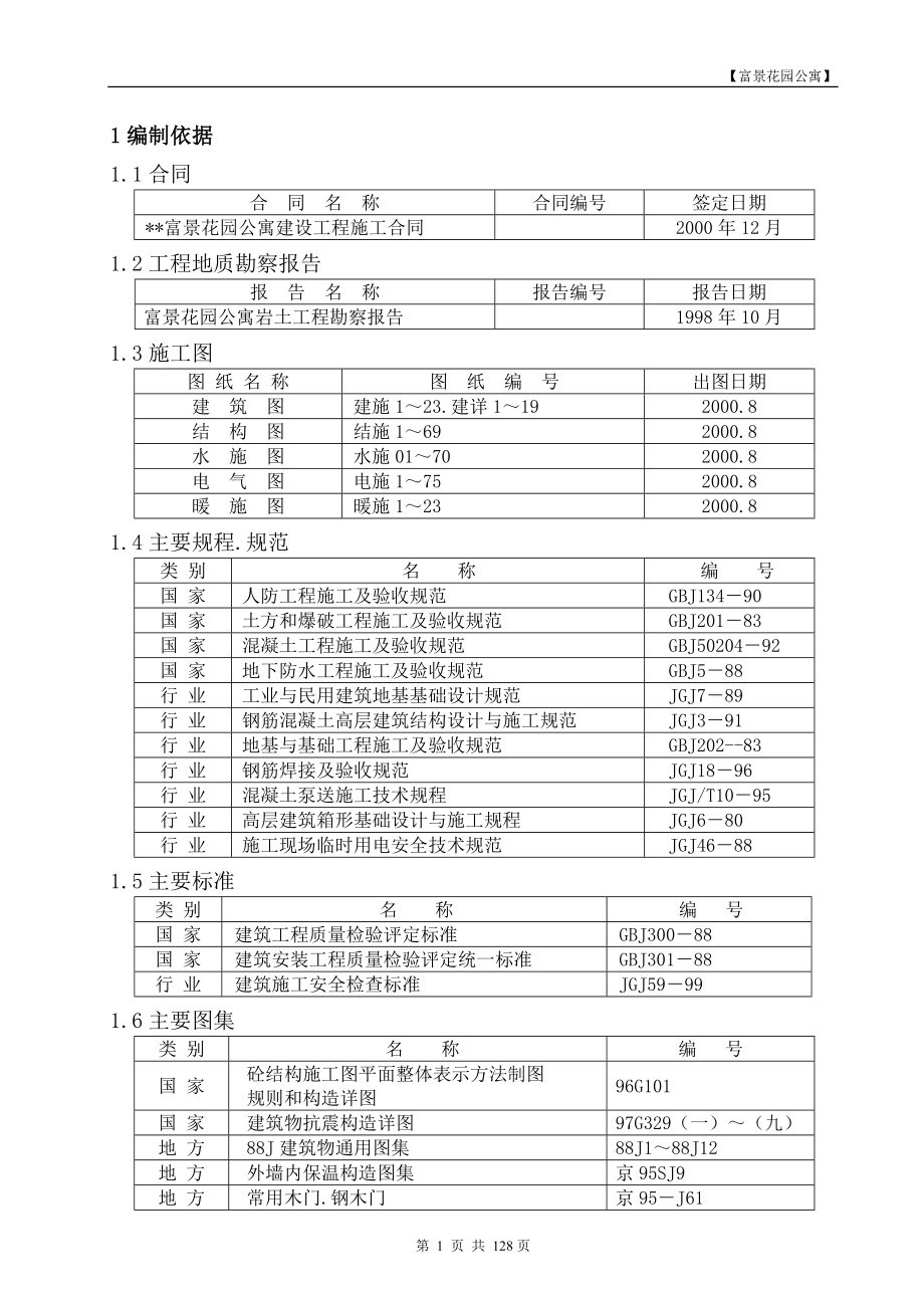 富景花园公寓建设施工组织方案_第1页