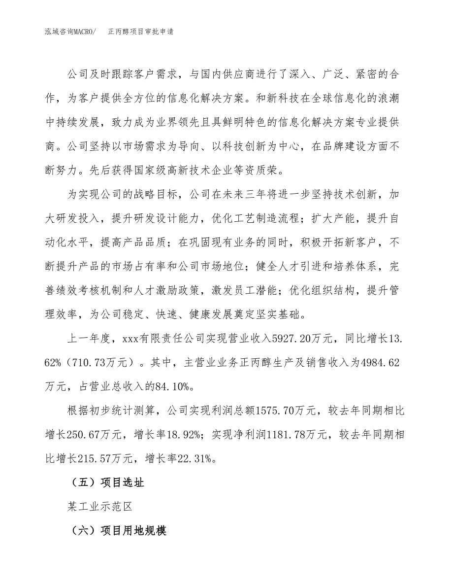 正丙醇项目审批申请（总投资4000万元）.docx_第2页