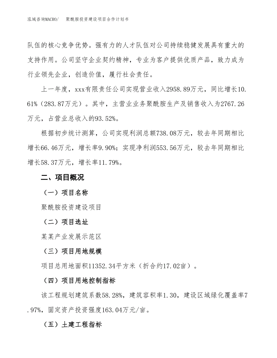 聚酰胺投资建设项目合作计划书（样本）_第3页