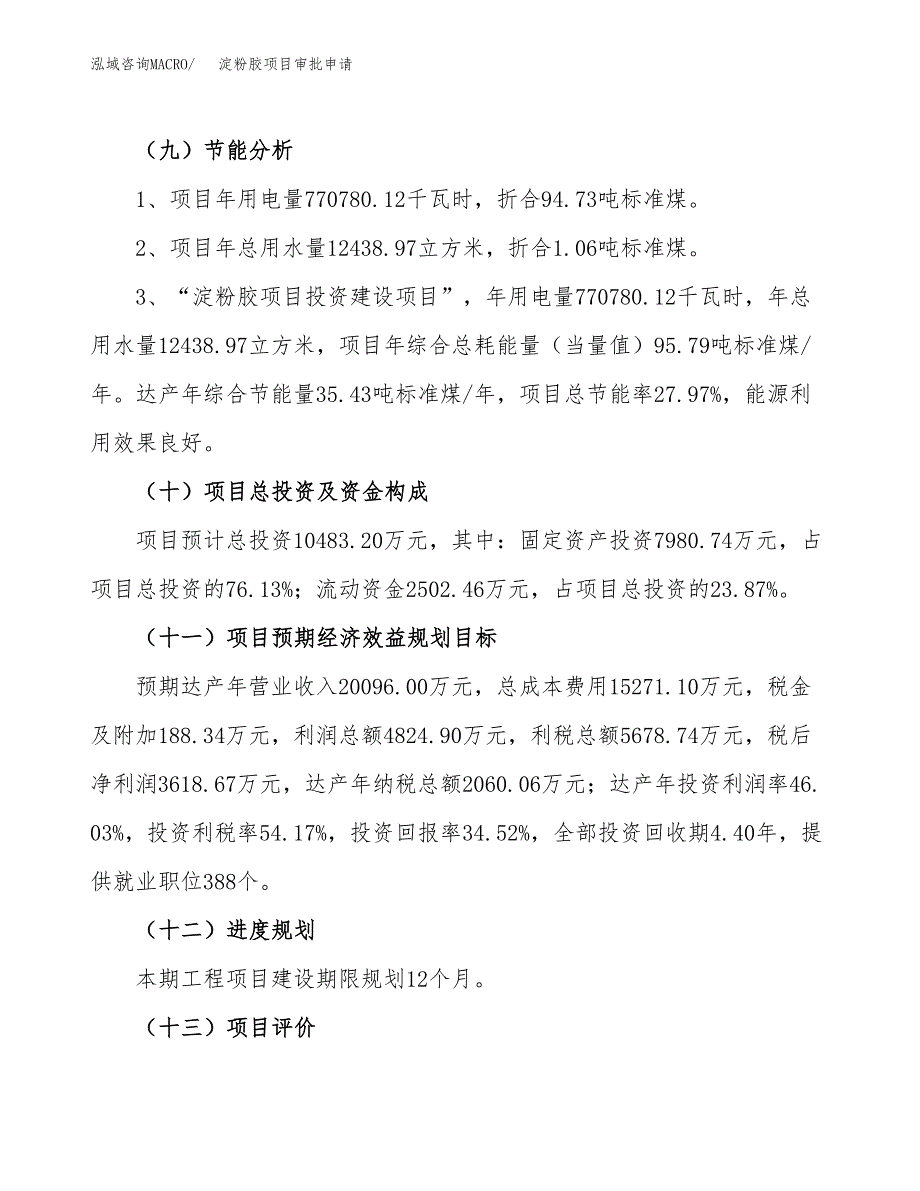 淀粉胶项目审批申请（总投资10000万元）.docx_第4页