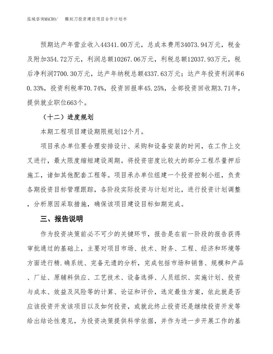 雕刻刀投资建设项目合作计划书（样本）_第5页