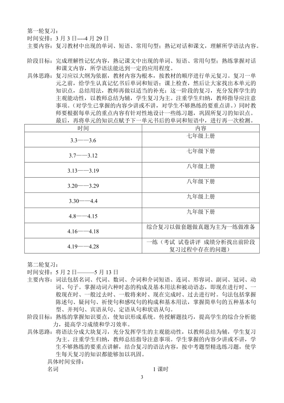 初中九年级英语中考备考方案制定_第3页