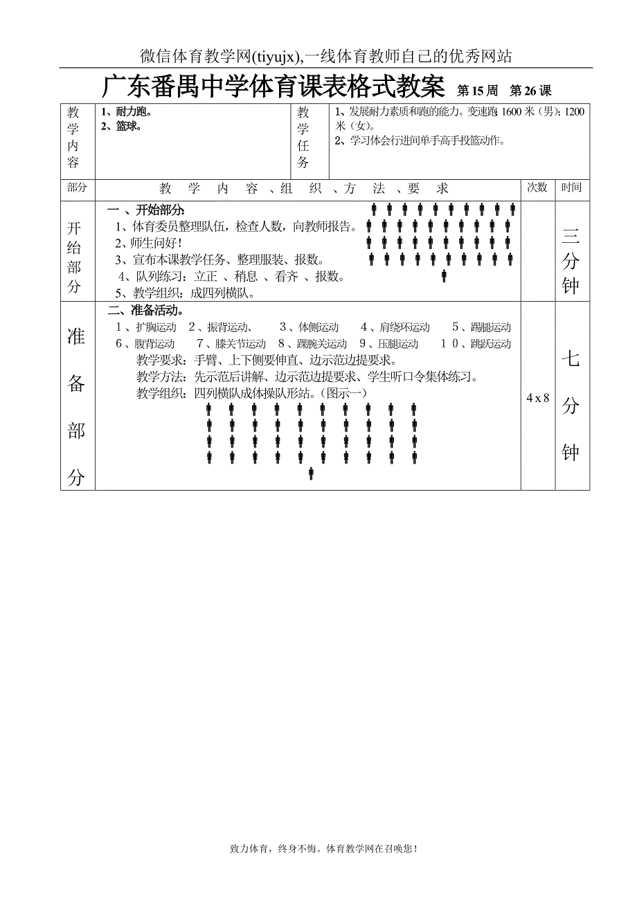 耐力跑篮球第1—6课表格式教案_第1页