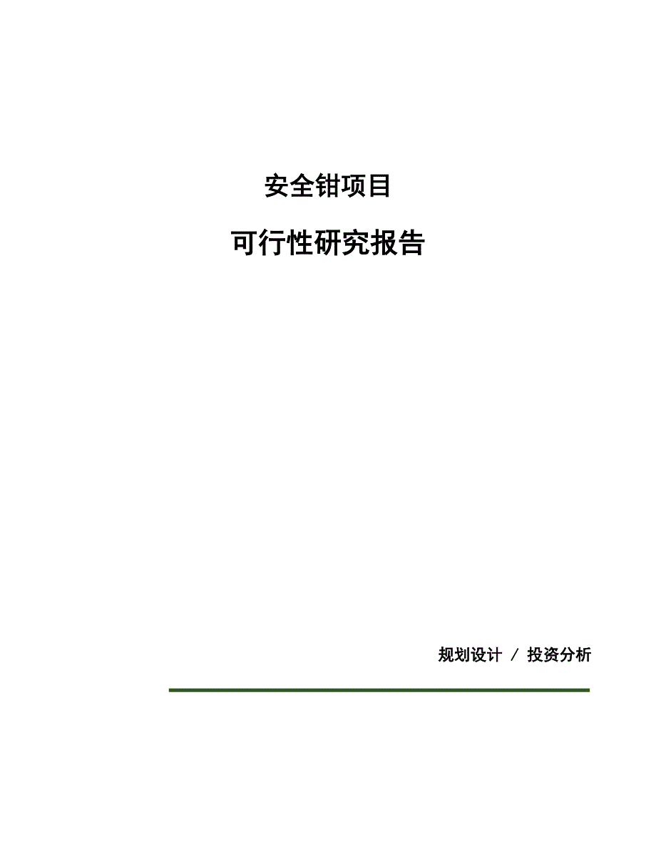 安全钳项目可行性研究报告（总投资21000万元）（80亩）_第1页