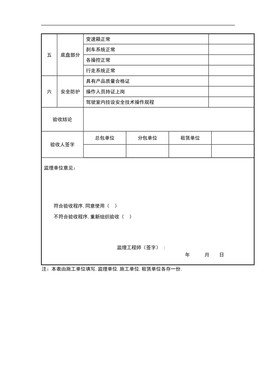 施工机械检查验收表(挖掘机)(表aq-c-)_第2页