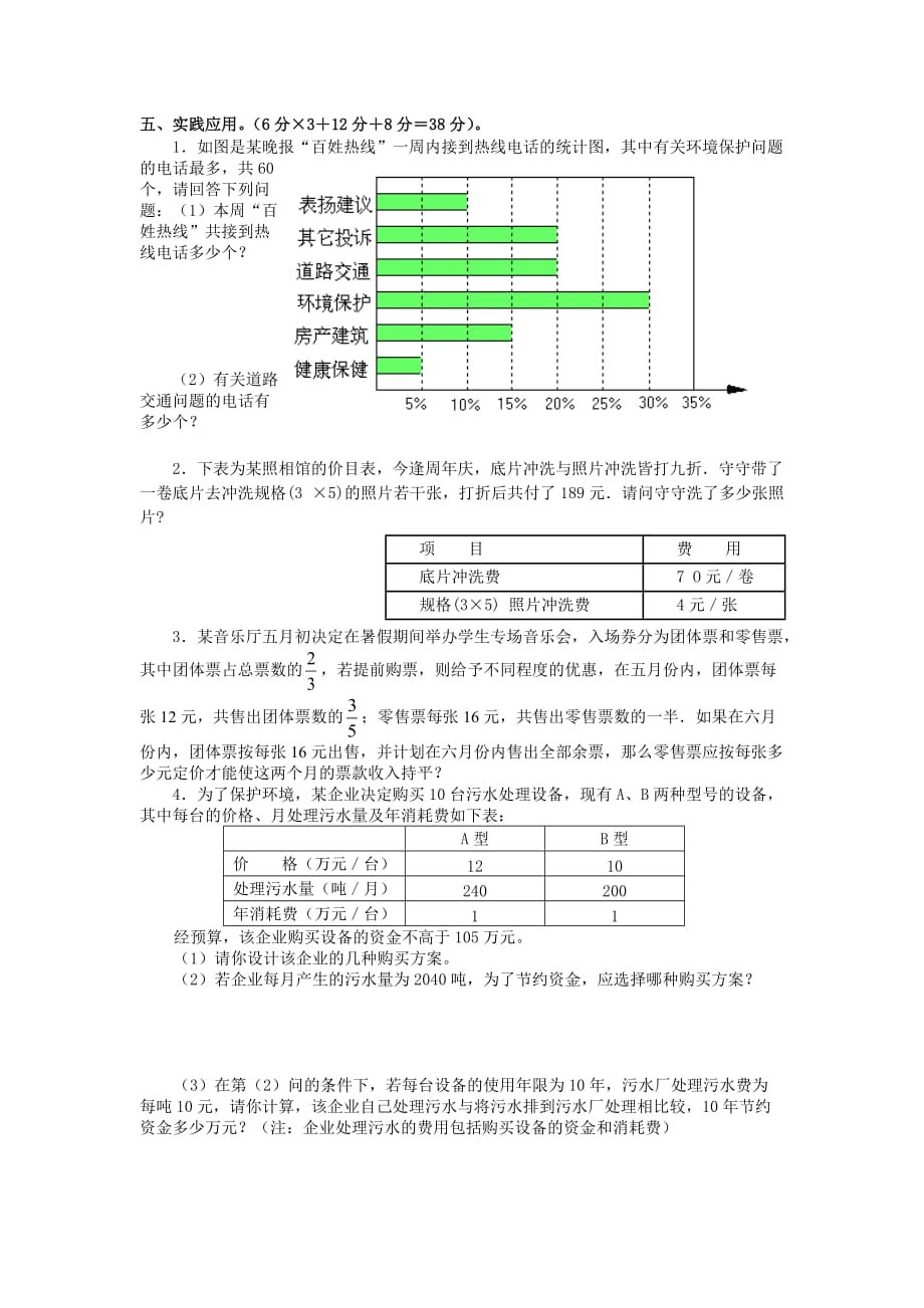 小升初数学试题 小升初考前热身训练（十） 苏教版(2014秋) 无答案_第3页