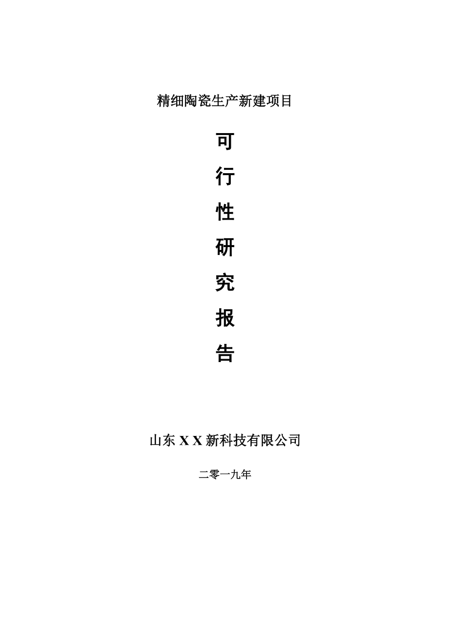 精细陶瓷生产新建项目项目可行性研究报告-可修改备案申请_第1页