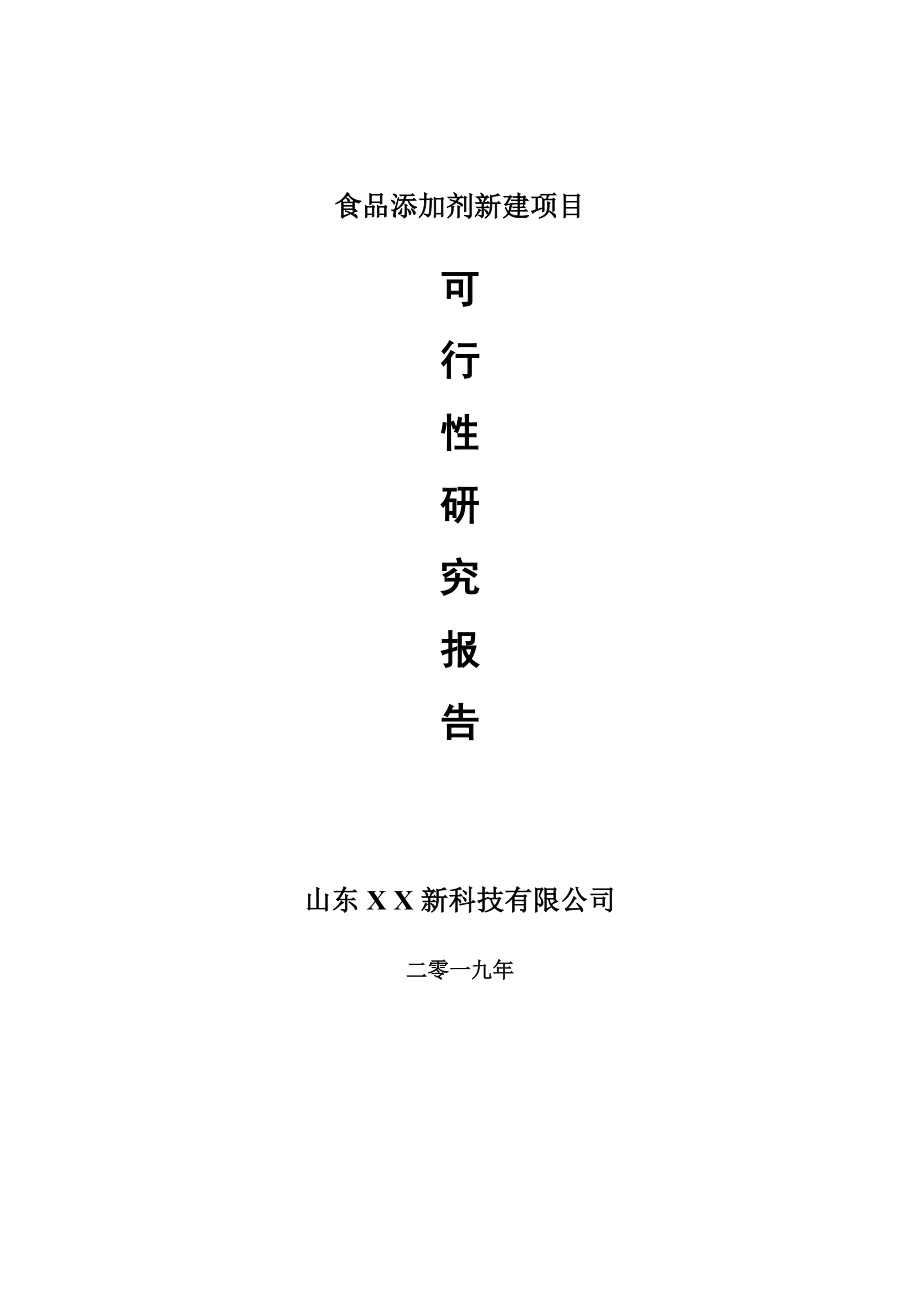 食品添加剂新建项目项目可行性研究报告-可修改备案申请_第1页