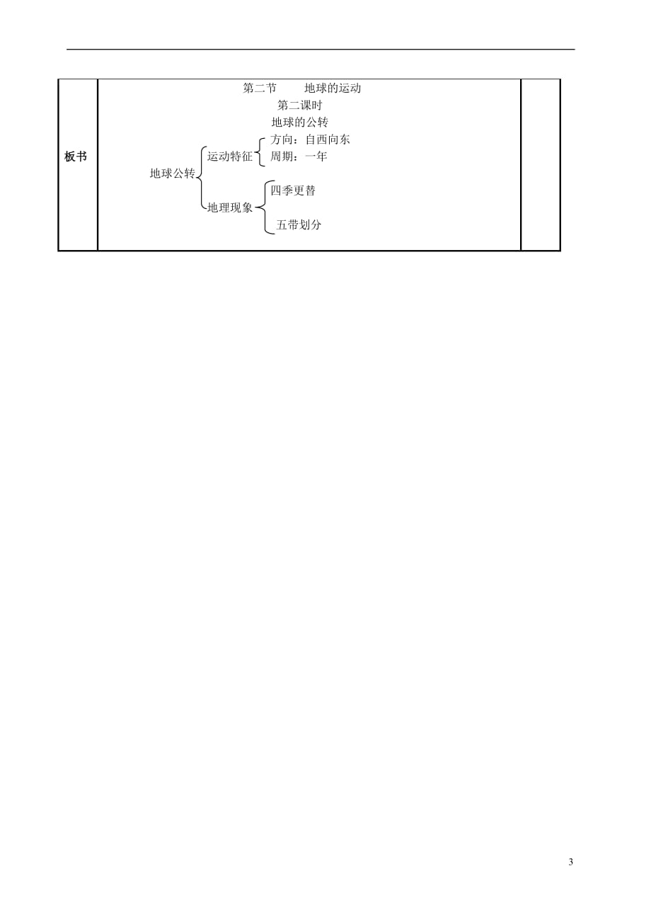 七年级地理上册 1.2 地球运动教学设计2 （新版）新人教版_第3页