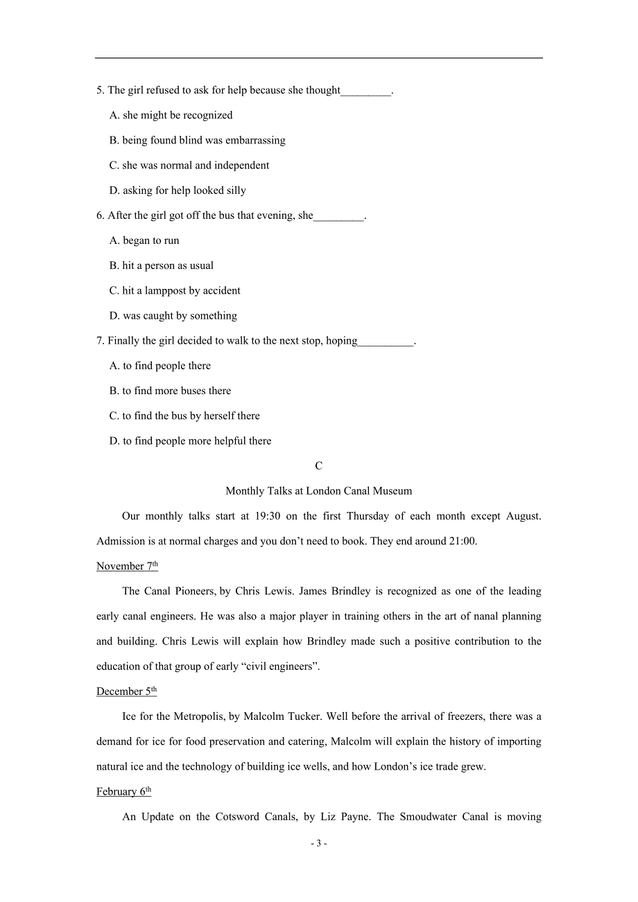 甘肃省临夏中学17—18学学年上学期高二期末考试英语试题（附答案）$827781.doc_第3页