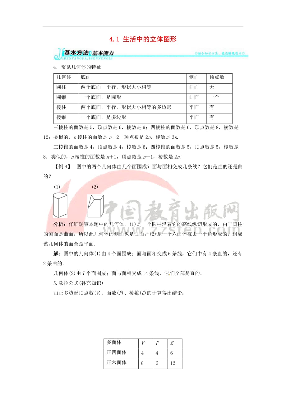 七年级数学上册 4.1 生活中的立体图形基本方法素材 （新版）华东师大版_第1页