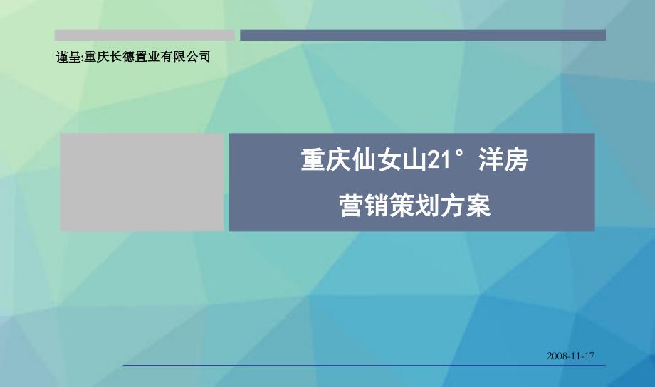 同策重庆仙女山°洋房项目营销策划方案_第1页