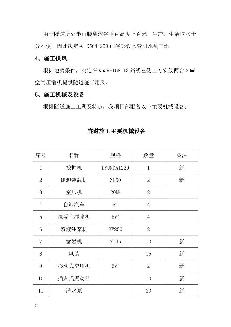 户冲河1号隧道施工组织设计1_第5页