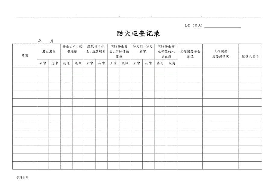 物业小区每日防火巡查记录本[每栋半年1本]_第5页