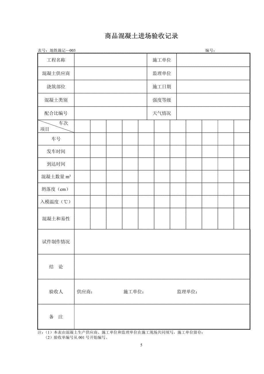 六. 工程施工记录(地下正线部分)_第5页