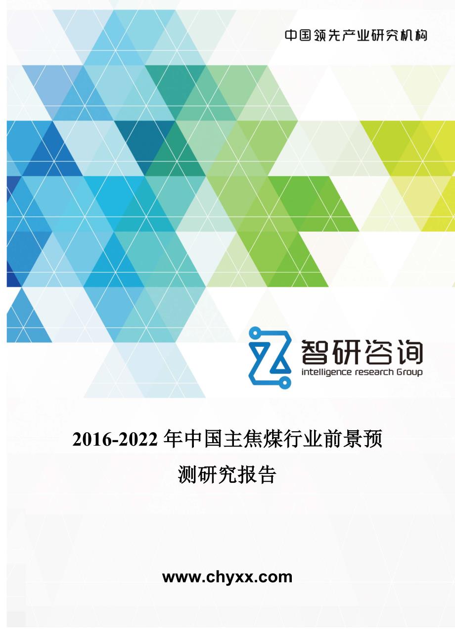 2016-2022年中国主焦煤行业前景预测研究报告_第1页