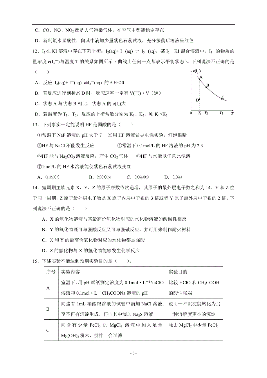 山东省菏泽市鄄城县立人中学2017学年高三上学期第二次月考化学.doc_第3页