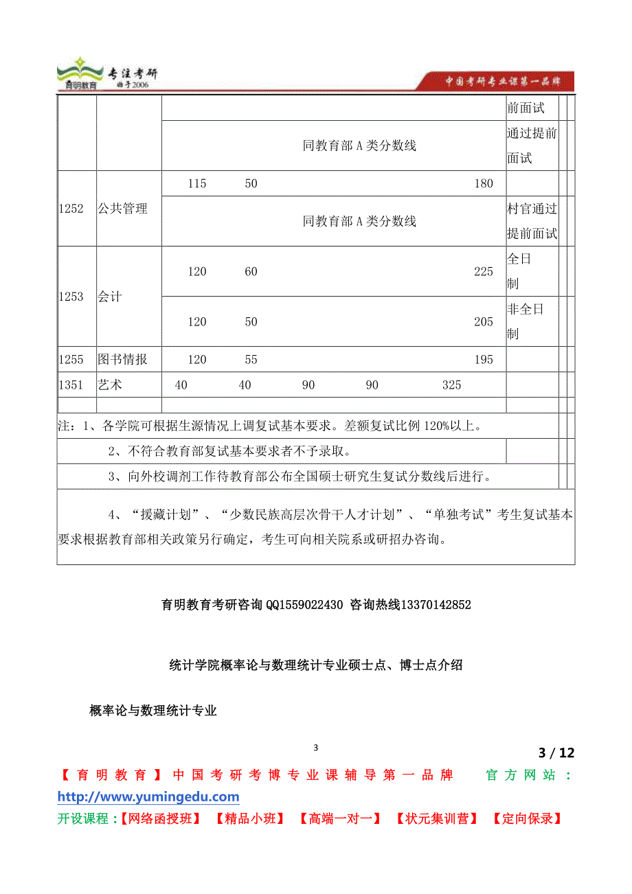 中国人民大学统计学院概率论与数理统计专业硕士点、博士点介绍_第3页