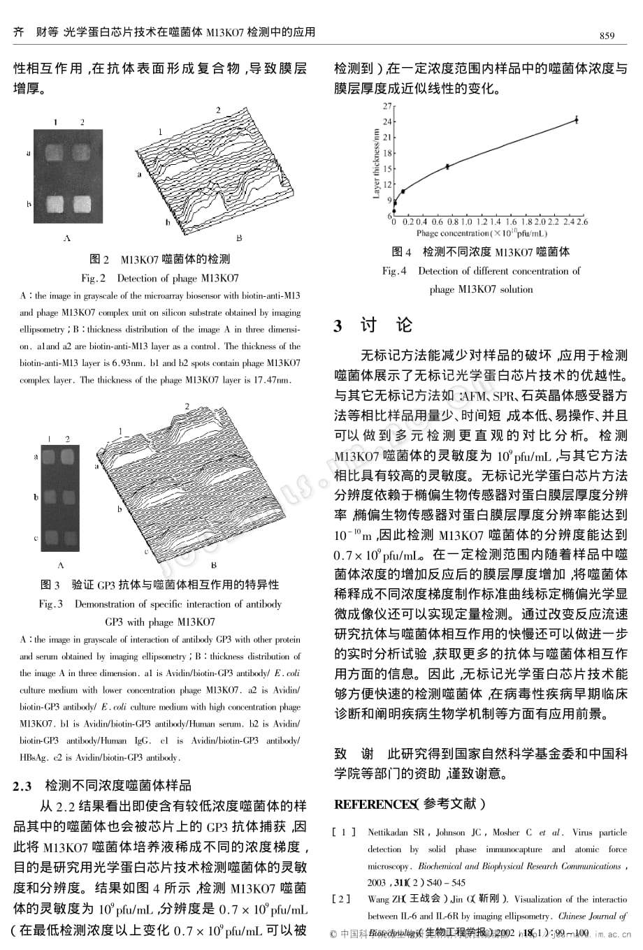 光学蛋白芯片技术在噬菌体M13KO7检测中的应用_第4页