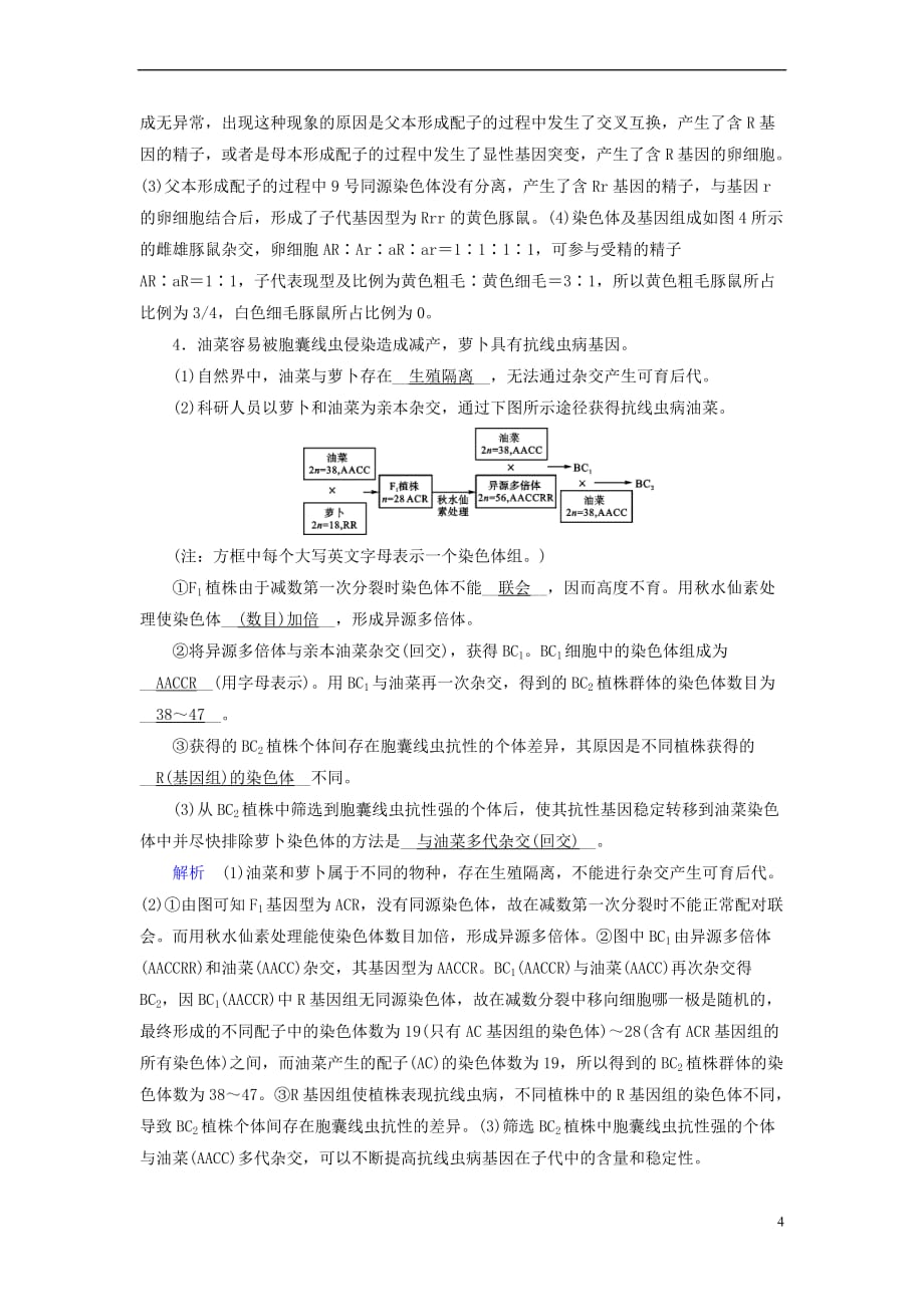 2019版高考生物大一轮复习第30讲 变异与育种的解题策略课时达标_第4页